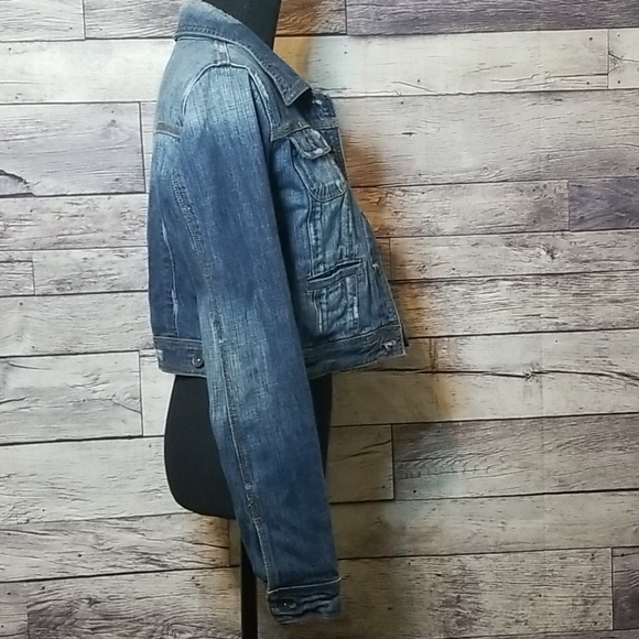 MOSSIMO DISTRESSED DENIM JACKET - Picture 7 of 13